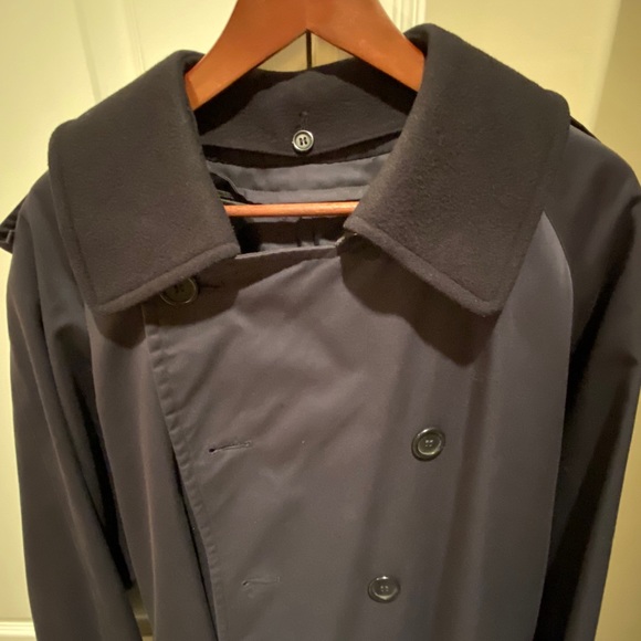 Mens Burberry Navy Trench Jacket with wool inner coat - Picture 7 of 15